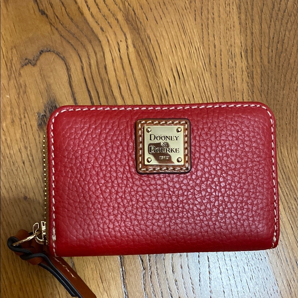 Dooney & Bourke Red Leather Zip Wallet